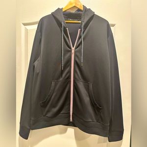 XL black BUGATCHI Sweat Jacket with Red-and white zipper front